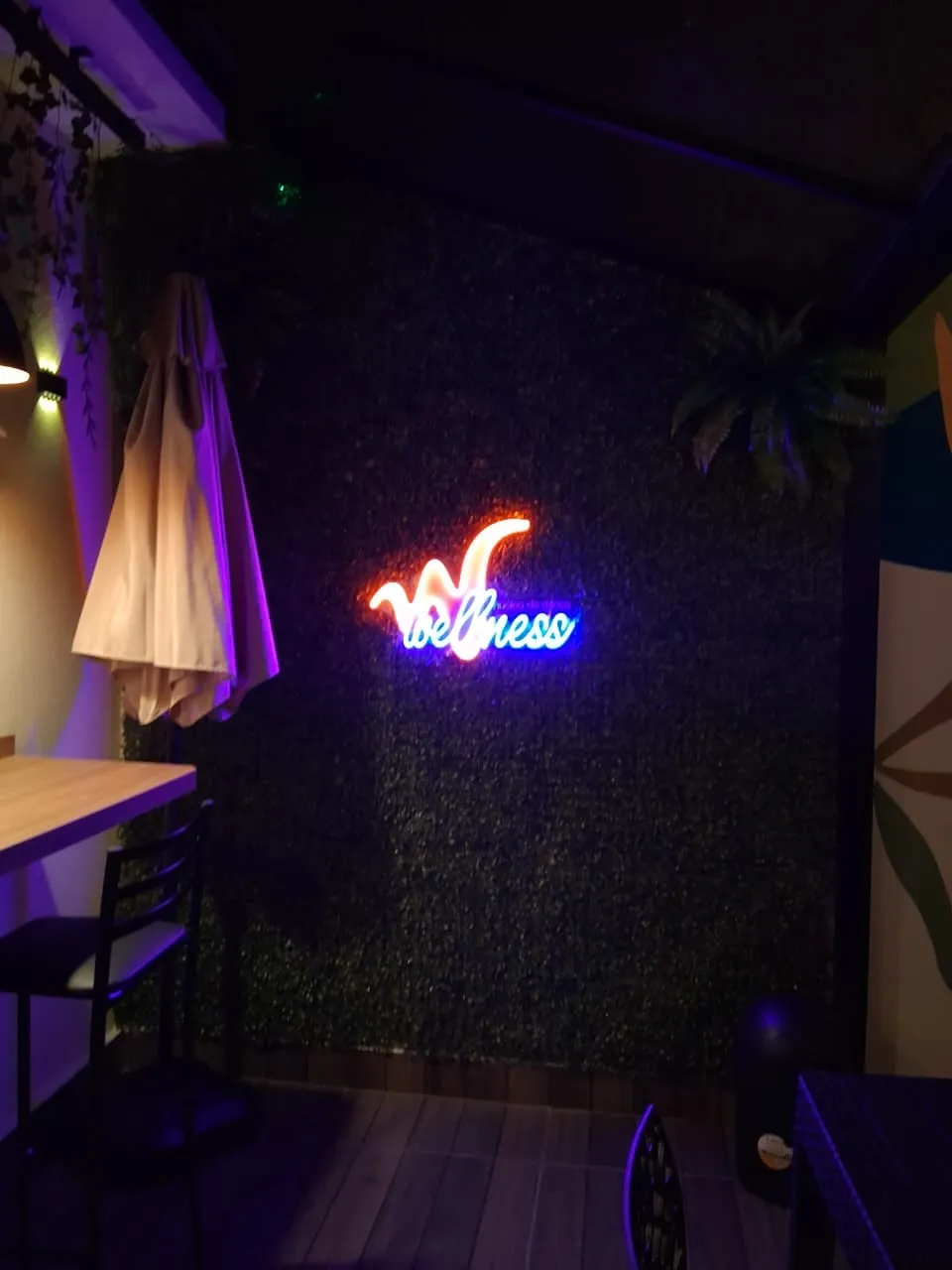 Letreiro em neon da Wellness