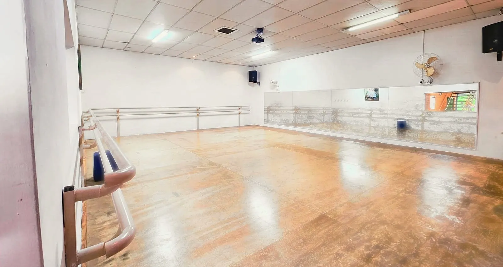 Uma das salas de dança da Wellness